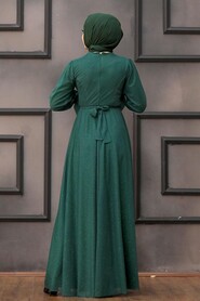  Plus Size Green Hijab Engagement Dress 22202Y - 4