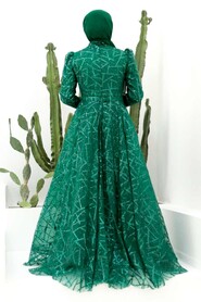  Luxorious Green Islamic Clothing Engagement Dress 22282Y - 2