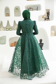  Luxury Green Hijab Wedding Gown 22343Y - 2