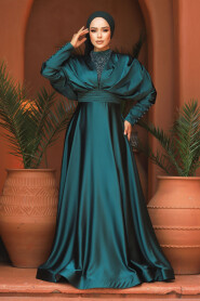  Luxorious Green Modest Islamic Clothing Prom Dress 22451Y - 1