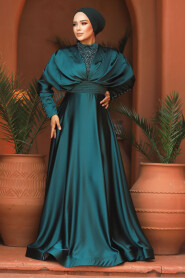  Luxorious Green Modest Islamic Clothing Prom Dress 22451Y - 2