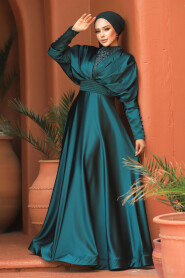  Luxorious Green Modest Islamic Clothing Prom Dress 22451Y - 3