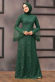  Modern Green Islamic Clothing Wedding Dress 2567Y - 1