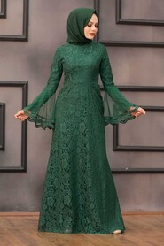  Modern Green Islamic Clothing Wedding Dress 2567Y - 2