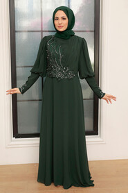  Green Turkish Modest Dress 25817Y - 2