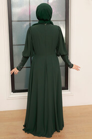  Green Turkish Modest Dress 25817Y - 3