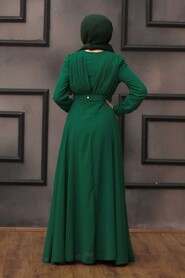  Modern Green Hijab Evening Dress 27690Y - 2