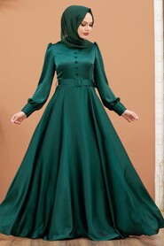  Luxorious Green Islamic Wedding Gown 3038Y - 1