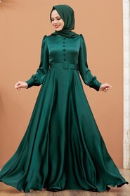  Luxorious Green Islamic Wedding Gown 3038Y - 2