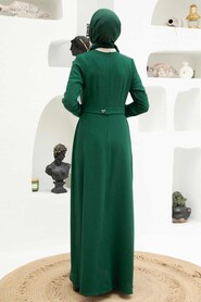 Green Turkish Muslim Wedding Dress 32150Y - 2