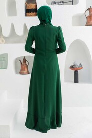  Stylish Green Islamic Clothing Evening Gown 3225Y - 2