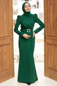  Modern Green Hijab Prom Dress 3231Y - 2