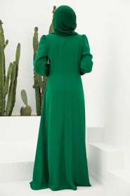  Long Sleeve Green Islamic Dress 3309Y - 2