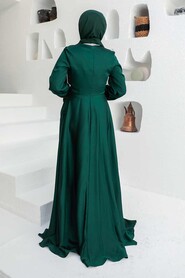  Stylish Green Islamic Clothing Engagement Dress 3389Y - 2