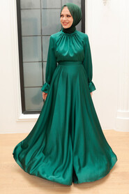  Long Green Modest Prom Dress 3449Y - 3