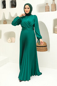  Elegant Green Islamic Clothing Wedding Dress 3452Y - 2