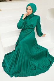  Elegant Green Islamic Clothing Wedding Dress 3452Y - 4