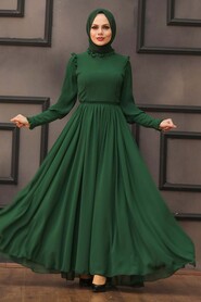 Green Hijab Evening Dress 40720Y - 2