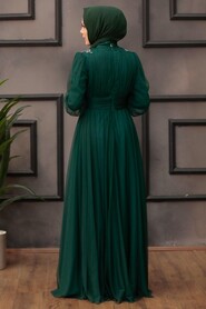  Green Turkish Hijab Wedding Dress 41740Y - 5