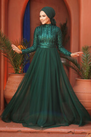 Stylish Green Muslim Wedding Dress 5338Y - 1