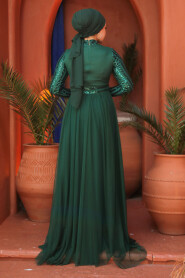 Stylish Green Muslim Wedding Dress 5338Y - 4