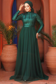 Stylish Green Muslim Wedding Dress 5338Y - 2