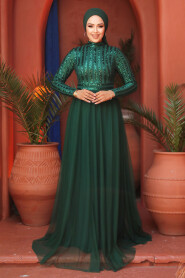 Stylish Green Muslim Wedding Dress 5338Y - 3