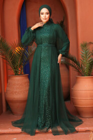  Luxorious Green Islamic Evening Gown 5383Y - 2