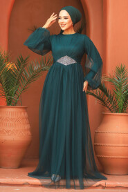  Stylish Green Modest Evening Gown 54230Y - 2