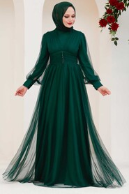  Plus Size Green Islamic Wedding Gown 5478Y - 2