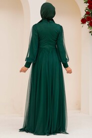  Plus Size Green Islamic Wedding Gown 5478Y - 3