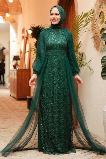  Stylish Green Islamic Prom Dress 55190Y - NEVA STYLE