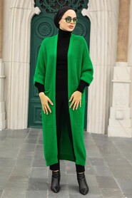 Green Hijab Knitwear Cardigan 4182Y - 2