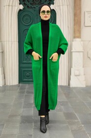 Green Hijab Knitwear Cardigan 4182Y - 1