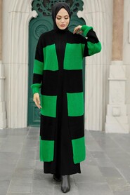 Green Hijab Knitwear Cardigan 987Y - 2