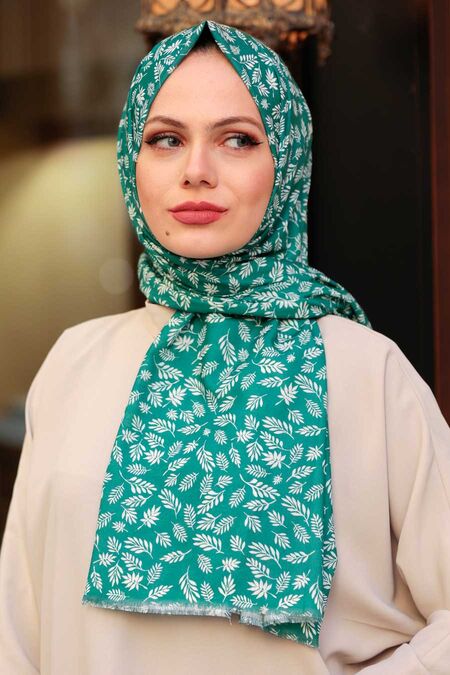 Green Hijab Shawl 50291Y - NEVA STYLE