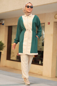 Green Hijab Suit 1278Y - 1