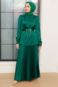 Green Hijab Suit Dress 34621Y - 1