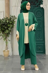Green Hijab Triple Suit 52261Y - 3