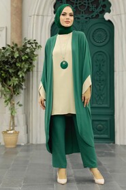 Green Hijab Triple Suit 52261Y - 2