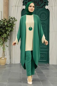 Green Hijab Triple Suit 52261Y - 1