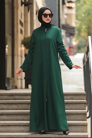 Green Hijab Turkish Abaya 5748Y - 1