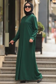 Green Hijab Turkish Abaya 5748Y - 2