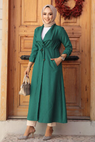 Green Long Sleeve Coat 11341Y - 1