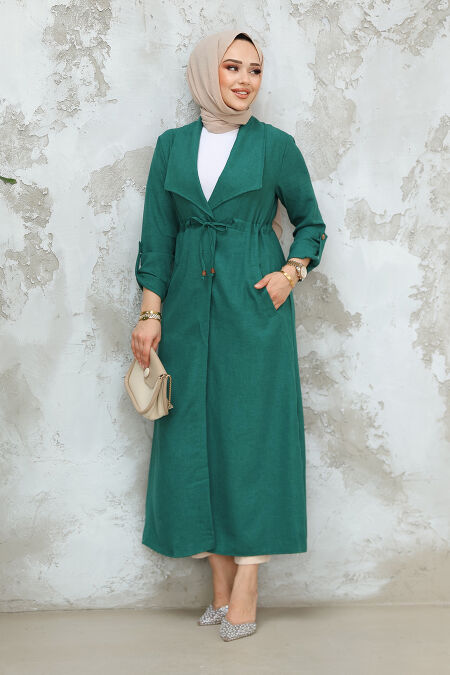 Green Long Sleeve Coat 11341Y - NEVA STYLE