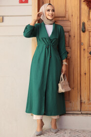 Green Long Sleeve Coat 11341Y - 2