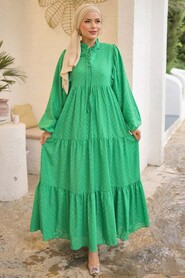 Green Modest Pastel Dress 14112Y - 2