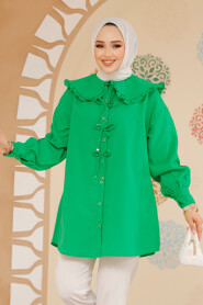 Green Modest Top 10074Y - 2