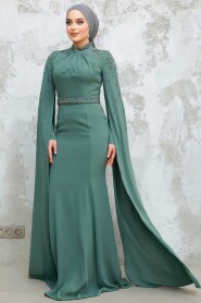 Green Modest Wedding Dress 4863Y - 2