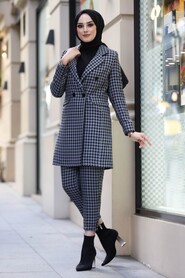 Grey Hijab Dual Suit Dress 1339GR - 1